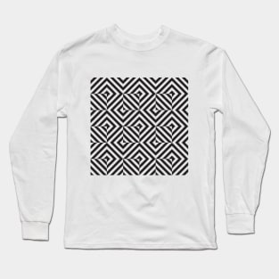 Opart geometric diamond pattern Long Sleeve T-Shirt